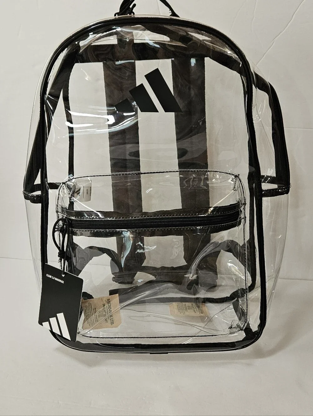 NWT Adidas Clear Backpack with Black Trim and Logo